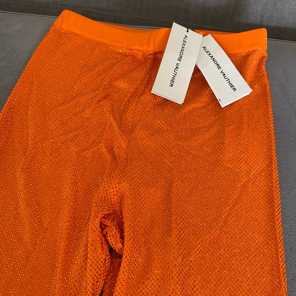 Brand new Alexandre Vauthier crystal pants size M tangerine